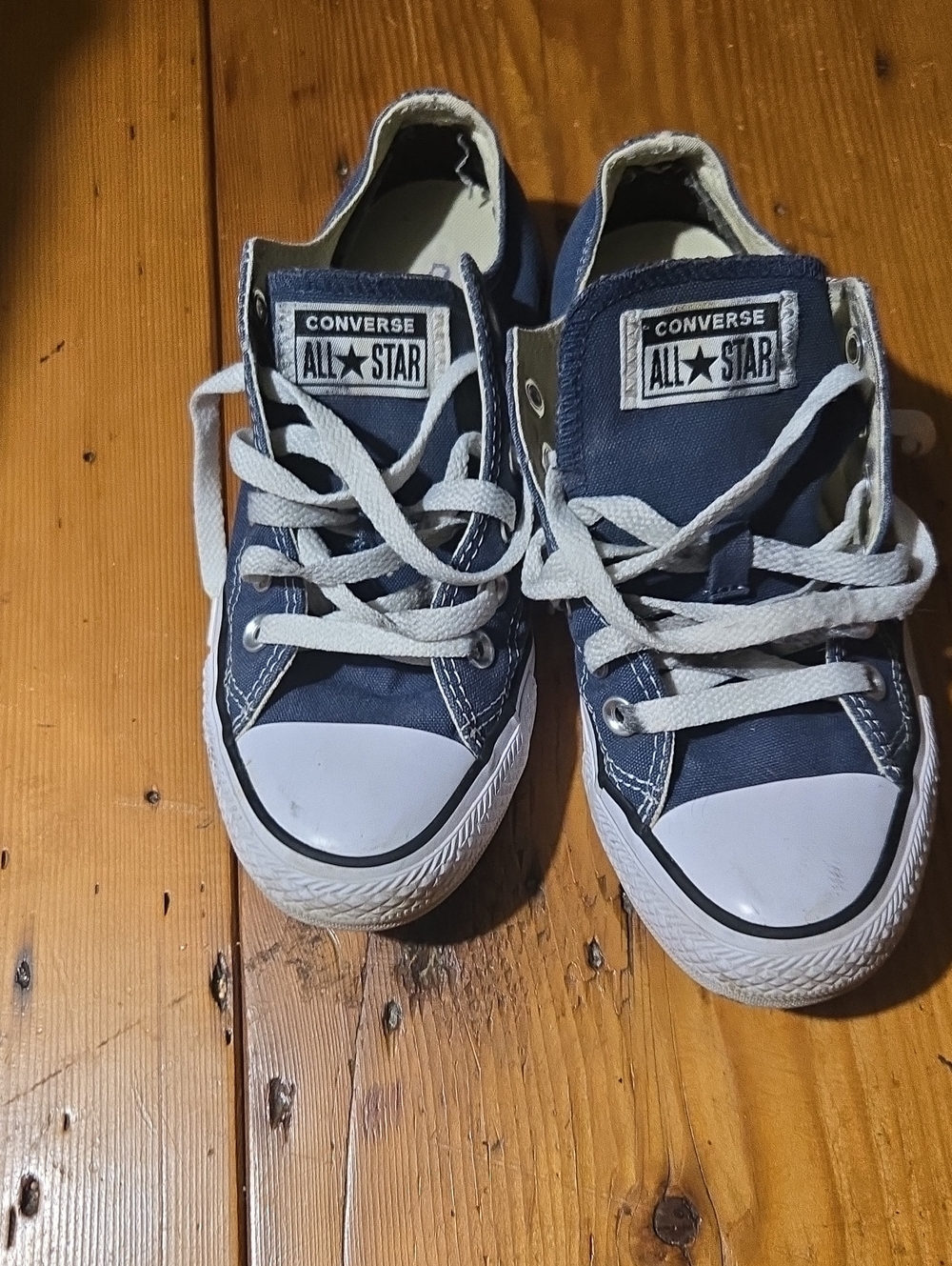 Converse Sz 6.5 All Star Low Top Sneakers - Blue & White